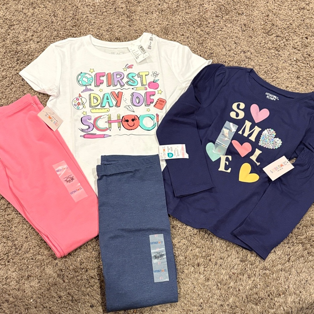 Kids Graphic Tees and Leggings Set